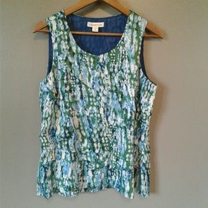 🍁COLDWATER CREEK Ruffled Front Sleeveless Blouse